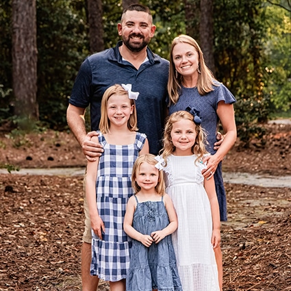 Dr. Kyle Heimer with his wife Stephanie and daughters